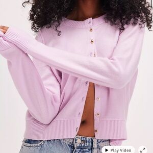 Free people cashmere wool cardigan lilac purple lavender nocturnal sweater